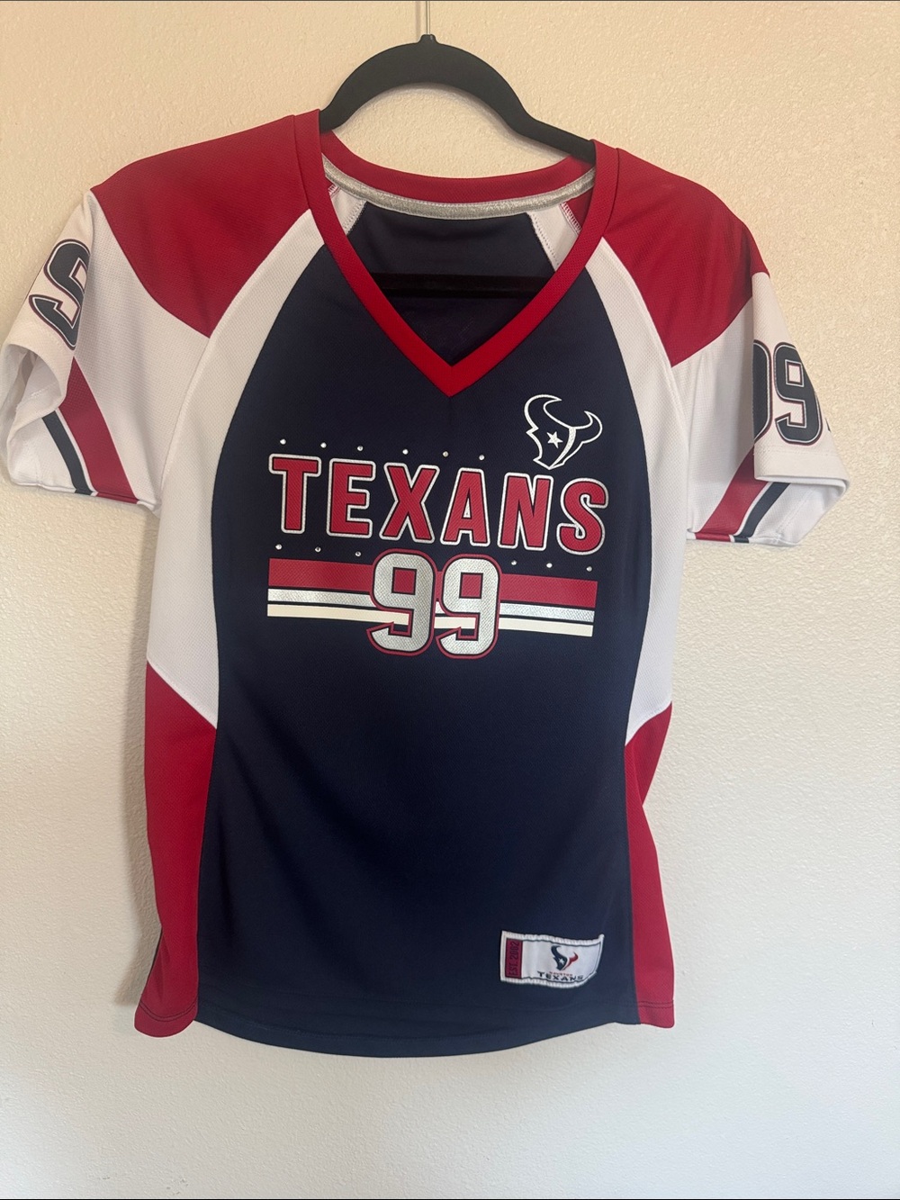 Women’s Navy, Red & White Jersey Tee - Number 99